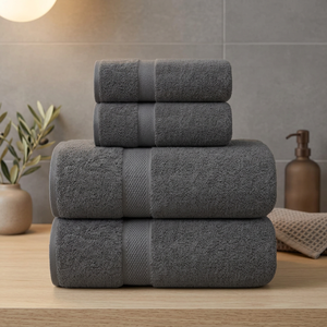 Juego de Toallas de Baño de Algodón Orgánico Ecológico de Color Sólido, Rectangulares, Tejidas, Suaves para la Piel, para Uso Doméstico, para Adultos - Product Image 1
