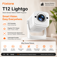 Projecteur portable Flixtone T12 Lightgo 2100 ANSI Full HD 1080P Mini Android 14.0 Proyector Gimbal 2+32 Go de stockage Home Cinéma