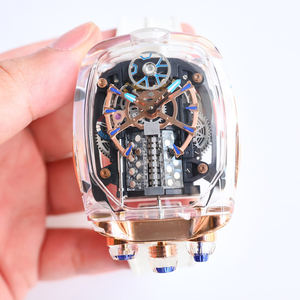 Montre mécanique pour homme de haute qualité, boîtier en cristal, montre de luxe, montre de créateur - Product Image 6