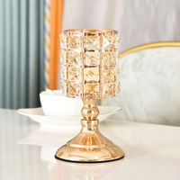 Chandelier en cristal de luxe léger européen, porte-bougie en fer, ornements en métal, décorations de mariage et d'intérieur, accessoires pour dîner aux chandelles