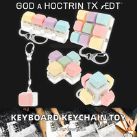 Porte-clés en forme de clavier NC avec LED, touches personnalisées Anime, clavier Fidget, porte-clés Fidget à clic, plusieurs couleurs