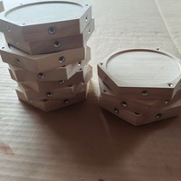 Boîte de rangement ronde en bois massif de frêne, durable, gravée, avec double compartiment, base en bois, blanc brut, personnalisable, pour projets DIY
