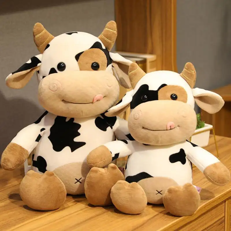 Groothandel Op Maat Knuffel Speelgoed Kids Pop Promotionele Weggeefacties Goedkope Geschenken Knuffel Koeienspeelgoed