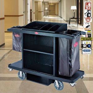 Southern GNF SFC01 layanan kamar Hotel kereta <span class=keywords><strong>Linen</strong></span> plastik troli pembersih kerja lantai khusus - Product Image 4