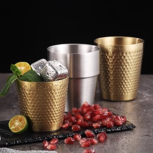 Tasses à bière en acier inoxydable 304 dorées, double paroi, vaisselle résistante au lave-vaisselle pour le camping et la maison – Vente chaude - Product Image 3