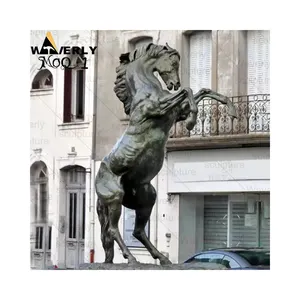 Waverly Large Scale Art Sculptures Metal Brass Animal Statues In Outdoor Park Gardens Bronze Patina Horse Sculpture For Sale