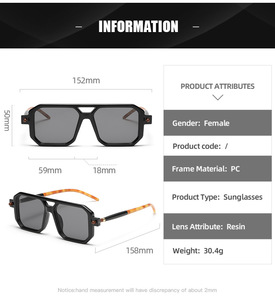 Chanceux 2025 Vintage Double pont cadre lunettes Transparent carré couleur bonbon lunettes de soleil ombre à paupières pour femmes hommes - Product Image 6