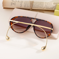 Lunettes de soleil tendance Partagas, design personnalisé, logo sur mesure, monture ronde surdimensionnée, double pont, protection UV400, pour femmes