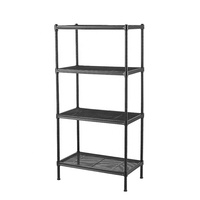Étagère de rangement en métal réglable multi-usages à 3, 4 ou 5 niveaux en acier époxy noir pour la maison
