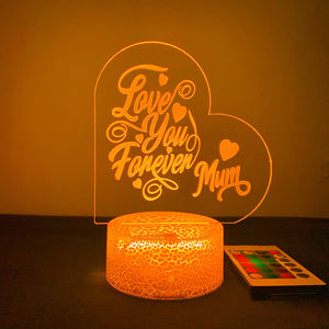 Veilleuse LED 3D moderne Télécommande 7 couleurs Chambre à coucher Atmosphère Multi-Occasion Cadeau Taille moyenne - Product Image 5