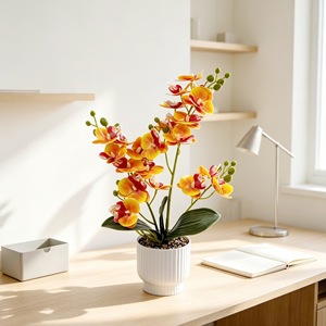 Orquídea Phalaenopsis Artificial Paulon en Maceta de 37cm, Hecha a Mano en Plástico, para Decoración del Hogar y Bodas - Product Image 2