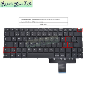 Gr Đức Mới Màu Đen Không Có Backlit Máy Tính Xách Tay Bàn Phím Cho Mechrevo <span class=keywords><strong>S1</strong></span> Pro-01 <span class=keywords><strong>S2</strong></span> Pro-01 <span class=keywords><strong>S3</strong></span> Pro-01 6066A Thay Thế Bàn Phím - Product Image 2