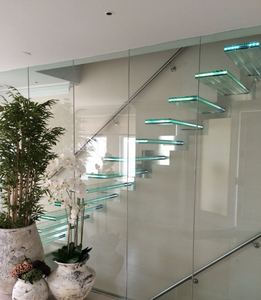 Scala galleggiante nascosto Cantilever scale entrano a muro tipo scala con gradini in vetro - Product Image 5