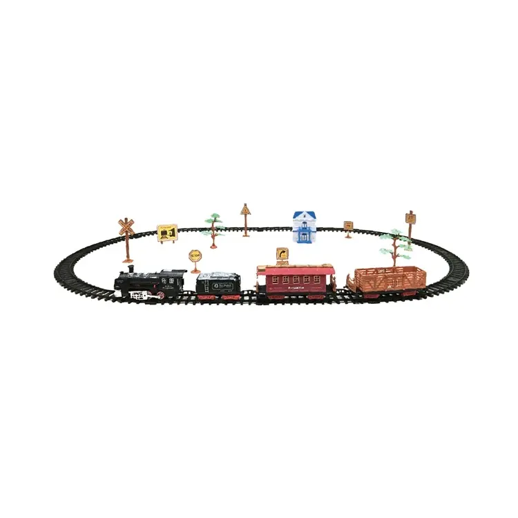 track slot toys battery operated train set with lighting sound