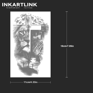 Adesivi per Tatuaggi INKARTLINK per il Corpo, Tatuaggi Temporanei con <span class=keywords><strong>Leone</strong></span>, Gesù, Croce, Impermeabili, Ecologici, Lunga Durata 15 Giorni, Confezione Convenienza - Product Image 4
