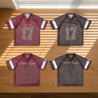 Maillot de baseball imprimé numériquement, nouveau haut de sport respirant de style européen et américain, T-shirt d'été à col en V et manches courtes, plusieurs couleurs