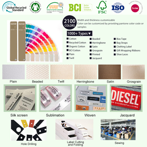 Chất lượng cao satin dệt may nhãn tùy chỉnh kích thước & gấp tùy chọn 100% tái chế Polyester/cotton hữu cơ 20 + năm Nhà cung cấp - Product Image 2