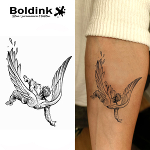 Tatuaggio Temporaneo Boldink Personalizzato Realistico Icaro con Ali Cadenti, Impermeabile, Lunga Durata 2 Settimane, Inchiostro Jagua - Product Image 1