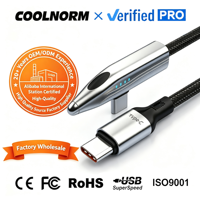 Cable de Datos de Carga Rápida con Doble Conector Tipo-C y Revestimiento Trenzado para Laptops de Juegos, Carga Súper Rápida de 240W, Totalmente Compatible con Teléfonos