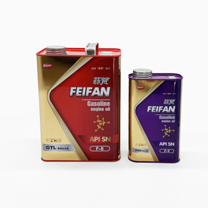 Boîtes en fer blanc personnalisées OEM pour huile moteur, impression offset, 1L et 4L, carrées et rectangulaires, avec bouchon à vis - Product Image 1