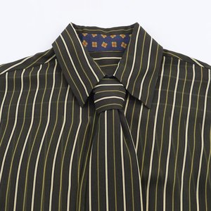 Camisa TAOP&ZA 2025 <span class=keywords><strong>de</strong></span> Principios <span class=keywords><strong>de</strong></span> Otoño para Mujer, Nueva Moda, Cierre con Botones, Dobladillo Recto, Solapa, Manga Larga, Rayas Verticales, 9160121 - Product Image 3