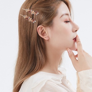 Aksesoris Jepit Rambut Wanita & Anak Perempuan 6 Model Bling Berhias Berlian Imitasi Warna Emas Metalik Warna-warni, Jepit Rambut Lengkung Motif Bunga, Jepit Rambut Bunga - Product Image 3