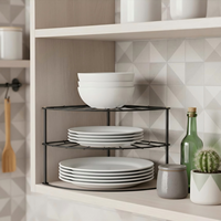 Étagère à épices en fer à 3 niveaux, support de rangement d'angle pour condiments, support de rangement de cuisine pour ustensiles