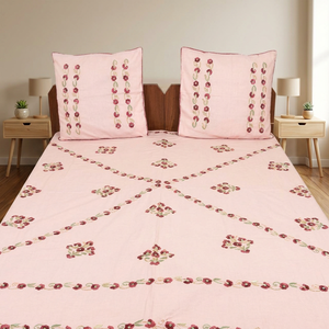 Peach Deer Pattern Handmade 100% Cotton Bedsheet - Product Image 3