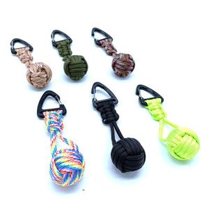 Paracord Braided Keychain 7-Core Zinc Alloy Carabiner Durable Round Promotional Keychains - Product Image 3