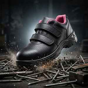 Chaussures de sécurité en cuir à embout d'acier pour hommes, antidérapantes, pour cuisine et usine, antistatiques, coupe basse, vente en gros - Product Image 1