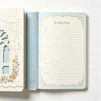 Carnet A5 personnalisé à couverture rigide, motif floral doré, avec fenêtre gothique évidée, cadeau de luxe