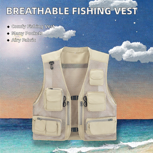 Factory Price Comfortable Summer <strong>Fly</strong> Fishing <strong>Vest</strong> Breathable Mesh Multi-Pockets Outdoor Sports Fishing Jacket - Product Image 4