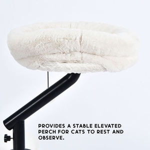 Table Mounted <b>Cat</b> Bed Particle Board Soft Rabbit Fur Cushion Space Saving Pet Shelf for Interaction - Product Image 2