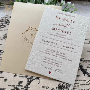 Carte <span class=keywords><strong>de</strong></span> vœux <span class=keywords><strong>de</strong></span> mariage <span class=keywords><strong>de</strong></span> luxe <span class=keywords><strong>de</strong></span> haute qualité, conception personnalisée, impression typographique sur couverture rigide, reliure cousue, impression numérique, papier couché - Product Image 3