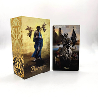 Kartu Tarot Kertas Emas Hitam Berkualitas Tinggi dengan Tepi Emas, Cetak Kustom Grosir, Termasuk Buku Petunjuk