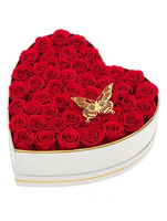 Boîte en forme de cœur avec 23 roses éternelles, cadeau de fleurs éternelles, boîte rouge pour la Saint-Valentin, anniversaire, fête des mères, anniversaire de mariage