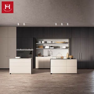 HAPPY HOUSES Meubles de <span class=keywords><strong>cuisine</strong></span> en bois massif avec placage de noyer, style Wabi-Sabi, ensemble moderne sur mesure pour villa, armoire de rangement - Product Image 3