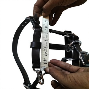 Cabestro para caballo de cuero genuino de alta calidad, nuevo, duradero, con hebilla metálica ajustable, costuras detalladas, disponible en todos los tamaños. - Product Image 4