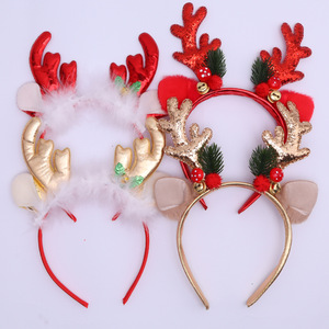 Diadema de fiesta de Navidad para niños con astas Árbol Estrellas Orejas de gato Cuernos de alce Tocado de fiesta festivo y adornos - Product Image 2
