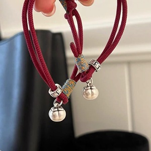 Bracelet en argent pur avec cordon rouge kaki, bijou unisexe en forme de fruit pour usage quotidien - Product Image 3