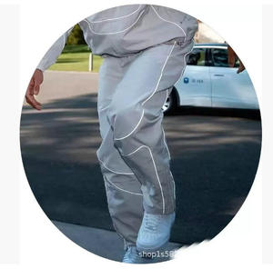 Dropshipping Maßgeschneiderte Herren Nylon Trainingsanzüge Windbreaker Zweiteiliger Wasserdichter Trainingsanzug Reflektierende Paspelierung Windbreaker <span class=keywords><strong>2</strong></span>-Teiliges Set - Product Image 6