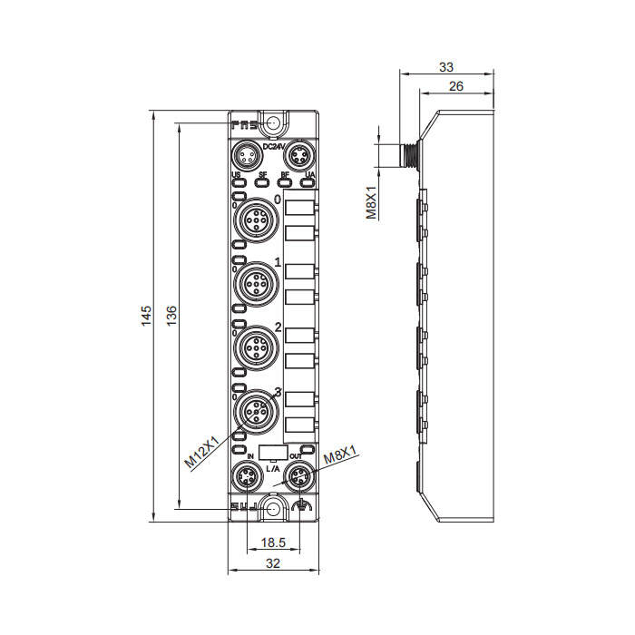 IFM Alternative FAS BNI007Z ANALOG HUB IO-Link Sensor/Actuator Hubs I/O ...