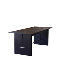 Bureau d'étude à domicile Table longue en bois massif Design minimaliste vintage Table à manger moderne Meubles de maison Table de cuisine