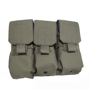 Molle Holder Combat Pouch Triple CS Magazine Pouch Snap Waterproof Buttons User-friendly Tactical Bags with Brass Cover Leopard