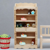 Mini vitrine de salon en bois pour maison de poupée de vitrine de meubles classiques