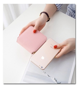 Portafoglio corto donna all'ingrosso stile coreano piccolo portafoglio semplice quadrato con cerniera portafoglio donna unico per carte <span class=keywords><strong>portamonete</strong></span> con nappa - Product Image 5