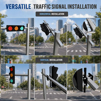 Feu de signalisation LED rouge-vert 12W à haute luminosité avec coque PC, étanche IP65, pour le contrôle du trafic des véhicules aux intersections urbaines