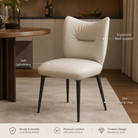 Moderner Ergonomischer Esszimmerstuhl Weiche Polsterung Schlanke Metallbeine für Heim Restaurant Hotel Möbel Dekor