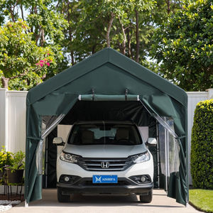 Abri d'auto extérieur personnalisable Gazebo Auvent Tente moderne et imperméable avec cadre en métal et <span class=keywords><strong>bois</strong></span> traité sous pression Style naturel - Product Image 4