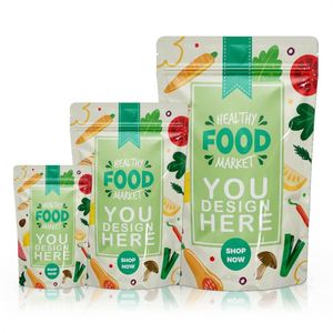 Bolsas de Mylar con logotipo personalizado, bolsas de pie resellables ecológicas con impresión flexográfica, plástico PE PET BOPP para embalaje de calidad alimentaria - Product Image 1